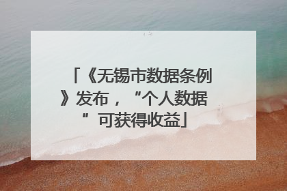 《无锡市数据条例》发布，“个人数据”可获得收益