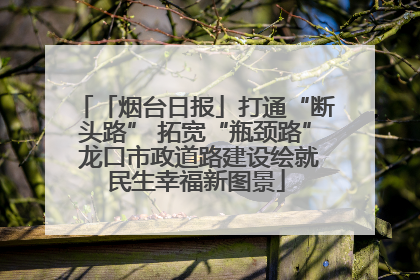 「烟台日报」打通“断头路” 拓宽“瓶颈路” 龙口市政道路建设绘就民生幸福新图景