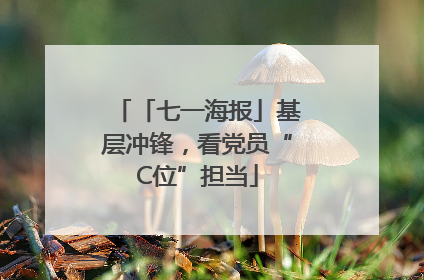 「七一海报」基层冲锋，看党员“C位”担当