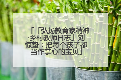 「弘扬教育家精神·乡村教师日志」刘惊蛰：把每个孩子都当作掌心的宝贝