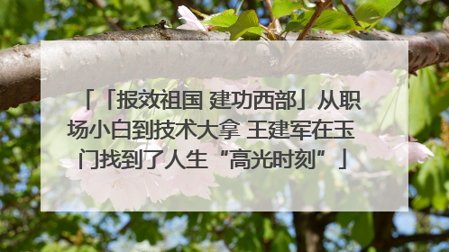 「报效祖国 建功西部」从职场小白到技术大拿 王建军在玉门找到了人生“高光时刻”