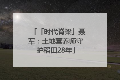 「时代脊梁」聂军：土地营养师守护稻田28年