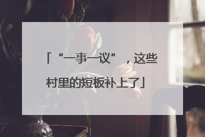 “一事一议”，这些村里的短板补上了