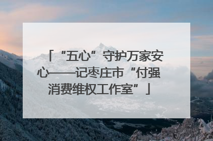 “五心”守护万家安心——记枣庄市“付强消费维权工作室”