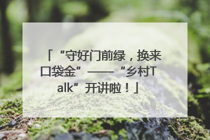 “守好门前绿，换来口袋金”——“乡村Talk”开讲啦！