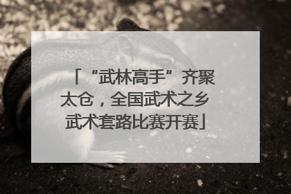 “武林高手”齐聚太仓，全国武术之乡武术套路比赛开赛