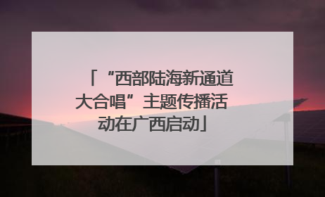 “西部陆海新通道大合唱”主题传播活动在广西启动