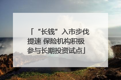 “长钱”入市步伐提速 保险机构积极参与长期投资试点