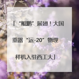 “鲲鹏”展翅！大国重器“运-20”物理样机入驻西工大