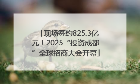 现场签约825.3亿元！2025“投资成都”全球招商大会开幕