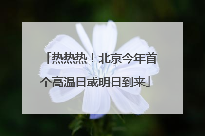 热热热！北京今年首个高温日或明日到来
