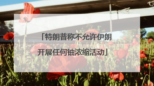 特朗普称不允许伊朗开展任何铀浓缩活动