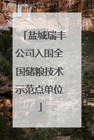 盐城瑞丰公司入围全国储粮技术示范点单位