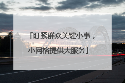 盯紧群众关键小事，小网格提供大服务