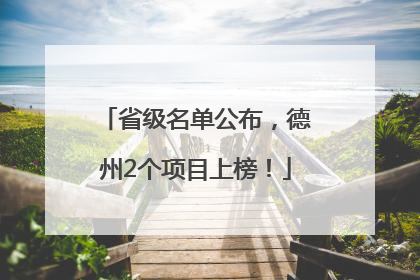 省级名单公布，德州2个项目上榜！