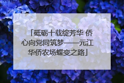 砥砺十载绽芳华 侨心向党同筑梦——元江华侨农场蝶变之路