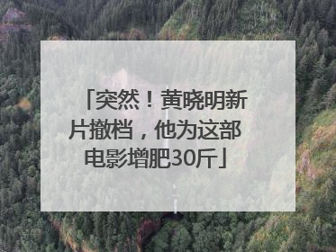 突然！黄晓明新片撤档，他为这部电影增肥30斤