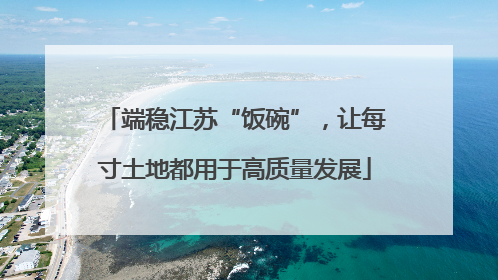 端稳江苏“饭碗”，让每寸土地都用于高质量发展