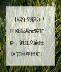 端午到镇江！国风满满玩转非遗，镇江文旅景区节目单出炉