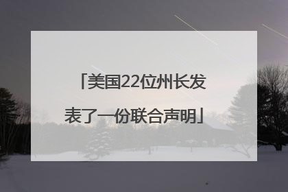 美国22位州长发表了一份联合声明