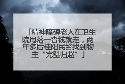 精神障碍老人在卫生院甩落一沓钱就走，两年多后桂阳民警找到物主“完璧归赵”
