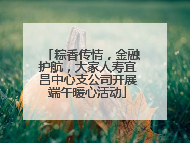 粽香传情，金融护航，大家人寿宜昌中心支公司开展端午暖心活动