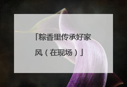 粽香里传承好家风（在现场）