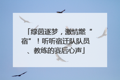 绿茵逐梦，激情燃“宿”！听听宿迁队队员、教练的赛后心声