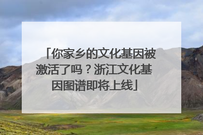 你家乡的文化基因被激活了吗？浙江文化基因图谱即将上线