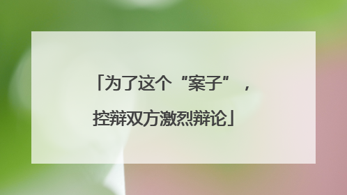为了这个“案子”，控辩双方激烈辩论