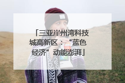 三亚崖州湾科技城高新区：“蓝色经济”动能澎湃