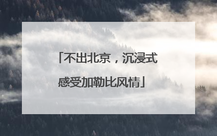 不出北京，沉浸式感受加勒比风情