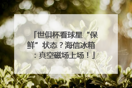 世俱杯看球星“保鲜”状态？海信冰箱：真空磁场上场！