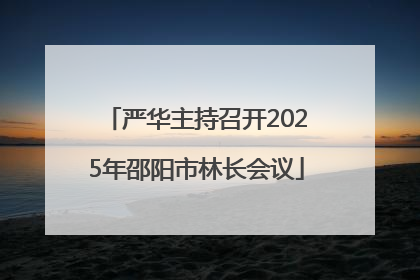严华主持召开2025年邵阳市林长会议