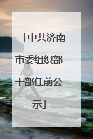 中共济南市委组织部干部任前公示