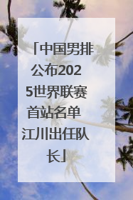 中国男排公布2025世界联赛首站名单 江川出任队长