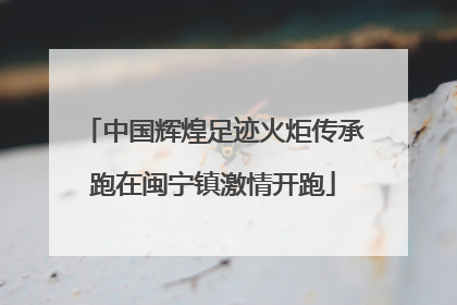中国辉煌足迹火炬传承跑在闽宁镇激情开跑