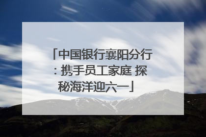 中国银行襄阳分行：携手员工家庭 探秘海洋迎六一