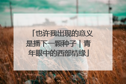 也许我出现的意义是播下一颗种子｜青年眼中的西部情缘