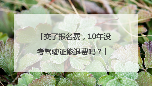 交了报名费，10年没考驾驶证能退费吗？