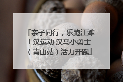 亲子同行，乐跑江滩！汉运动·汉马小勇士（青山站）活力开跑