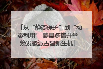 从“静态保护”到“动态利用” 黟县多措并举焕发徽派古建新生机