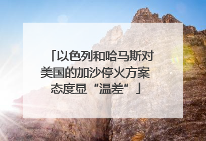以色列和哈马斯对美国的加沙停火方案态度显“温差”