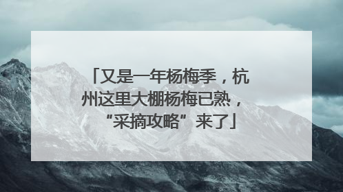 又是一年杨梅季，杭州这里大棚杨梅已熟，“采摘攻略”来了
