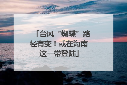 台风“蝴蝶”路径有变！或在海南这一带登陆