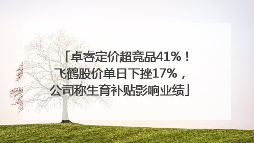 卓睿定价超竞品41%！飞鹤股价单日下挫17%，公司称生育补贴影响业绩