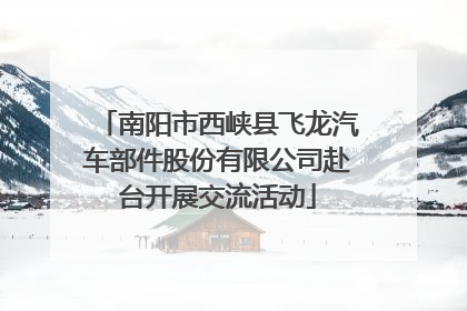 南阳市西峡县飞龙汽车部件股份有限公司赴台开展交流活动