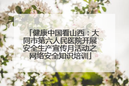 健康中国看山西：大同市第六人民医院开展安全生产宣传月活动之网络安全知识培训