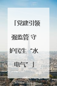 党建引领强监管 守护民生“水电气”