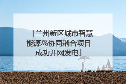 兰州新区城市智慧能源岛协同耦合项目成功并网发电